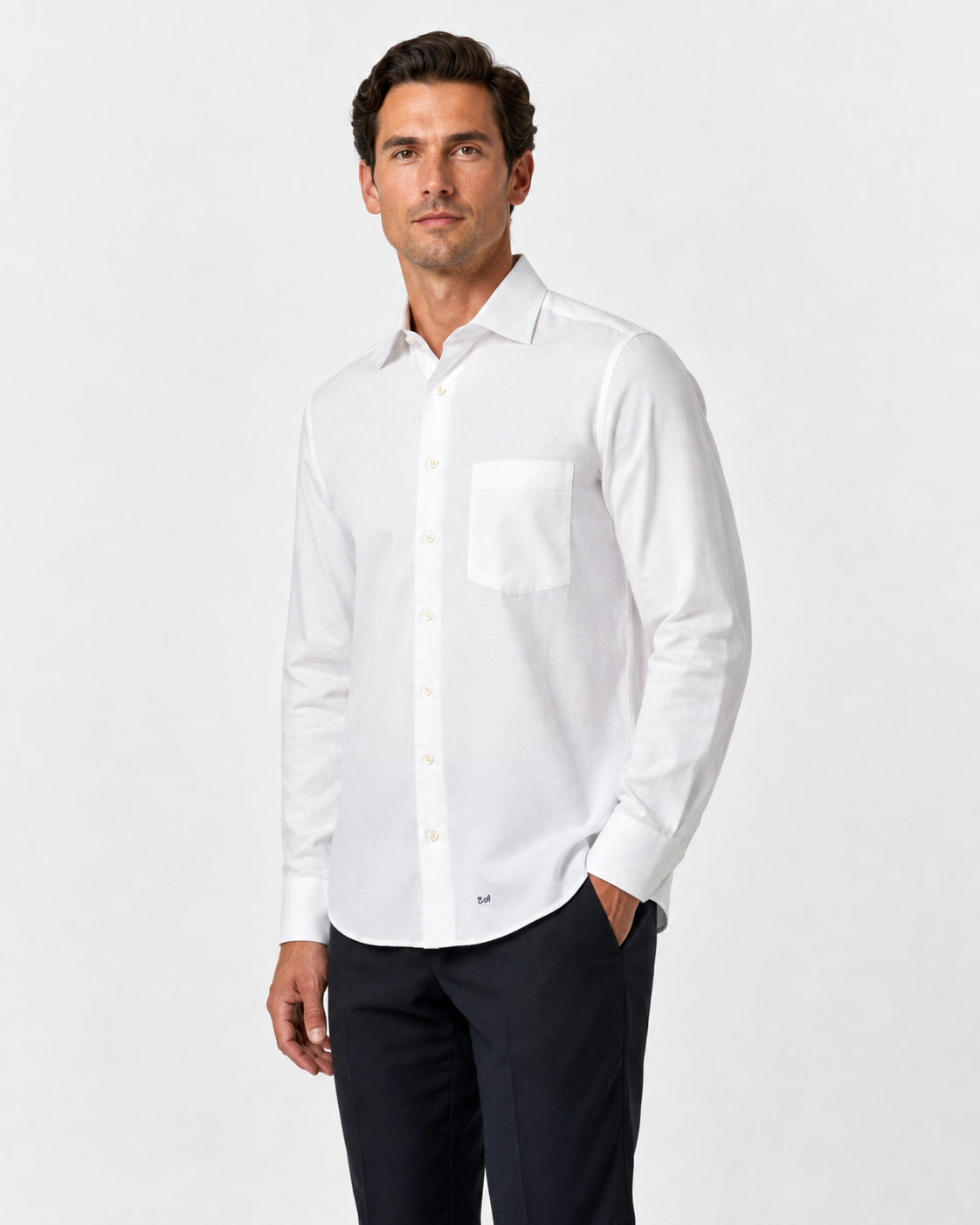 Camisa Masculina Ermenegildo Zegna – Branca / Off-White – Manga Longa – Peça Premium