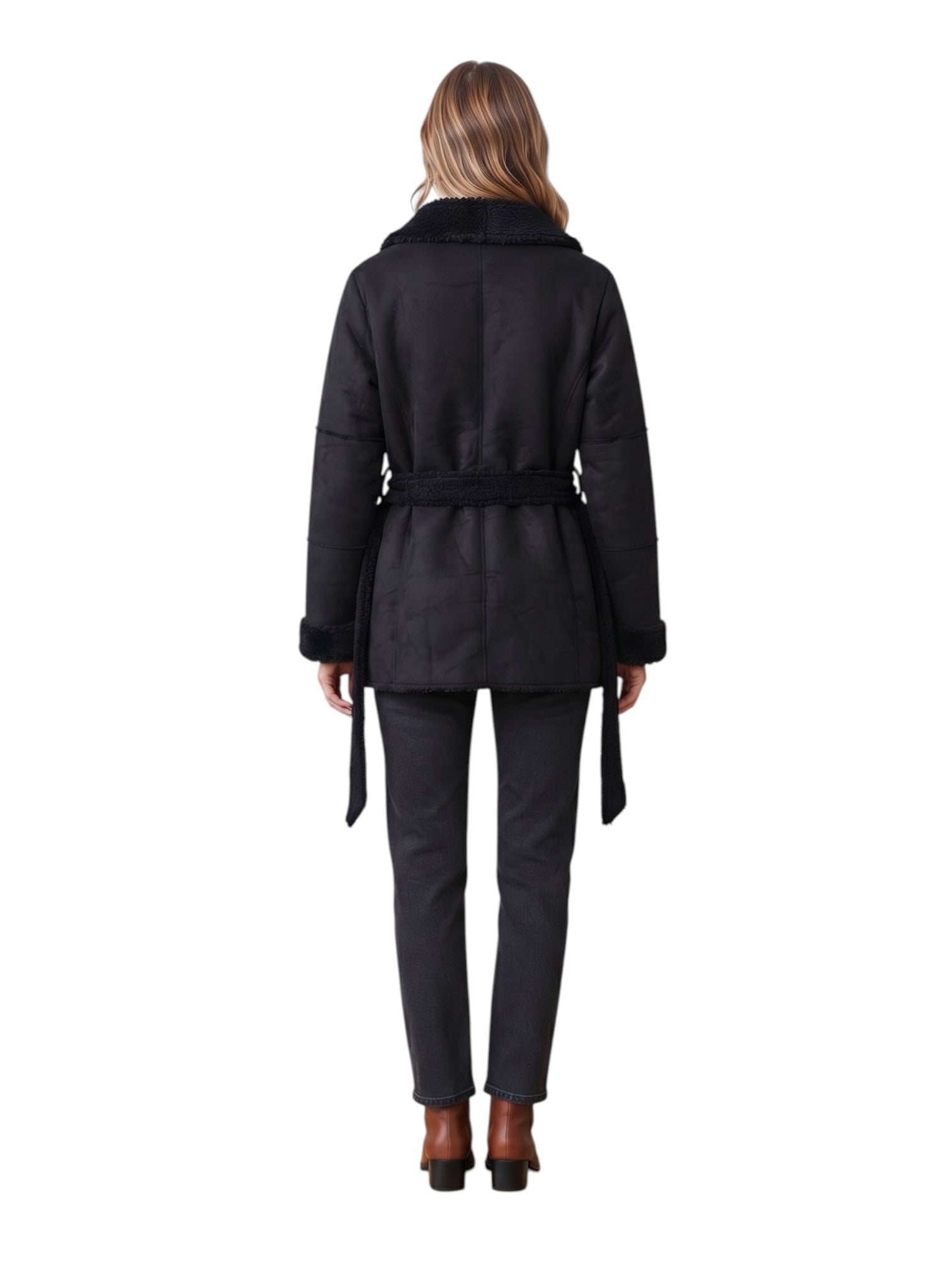 Jaqueta Feminina Com Forro Peluciado Estilo Suede - Elegante e Quentinha