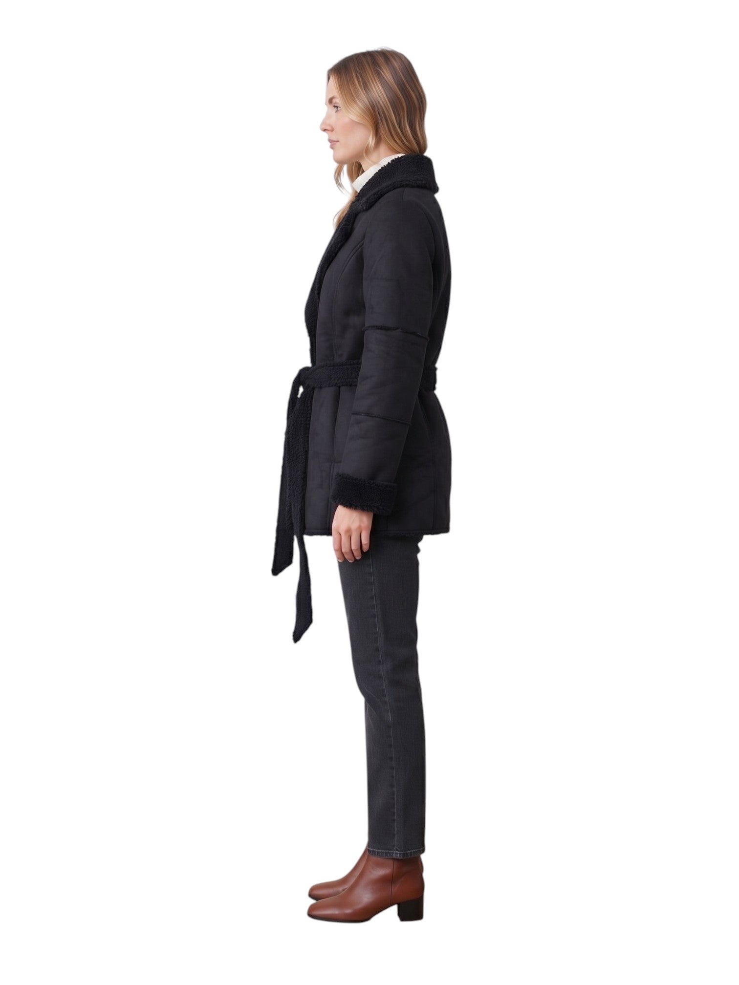 Jaqueta Feminina Com Forro Peluciado Estilo Suede - Elegante e Quentinha