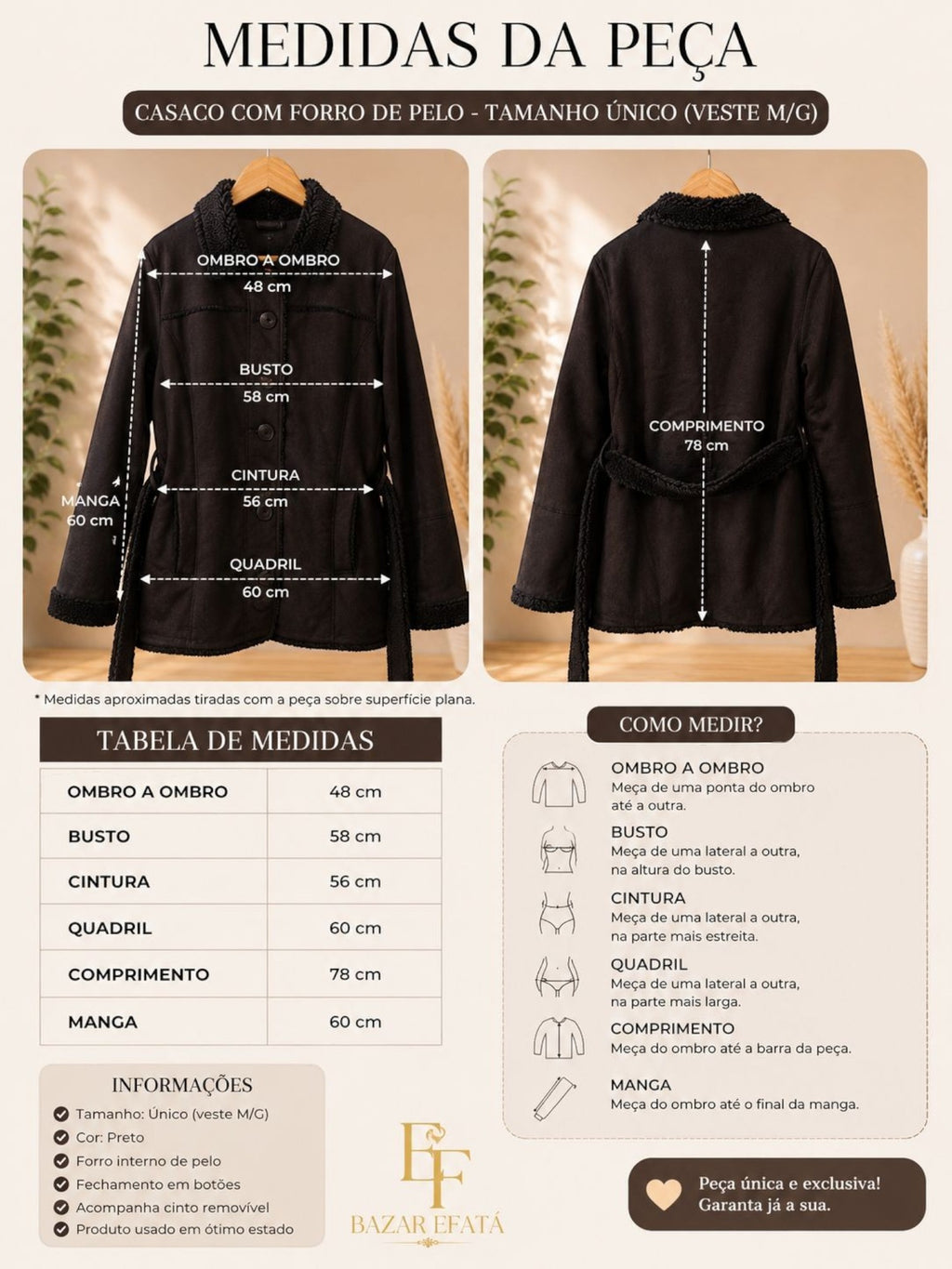 Jaqueta Feminina Com Forro Peluciado Estilo Suede - Elegante e Quentinha