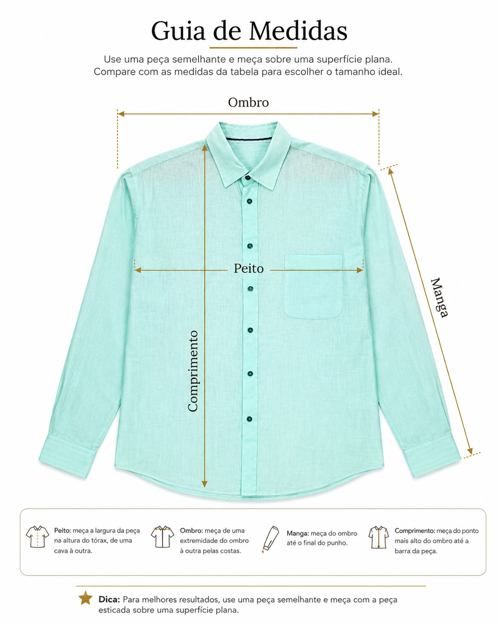 Camisa Masculina Zegna Sport Regular Fit – Verde Água / Menta