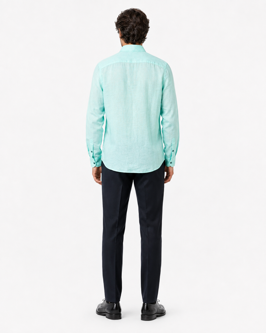 Camisa Masculina Zegna Sport Regular Fit – Verde Água / Menta