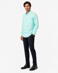 Camisa Masculina Zegna Sport Regular Fit – Verde Água / Menta