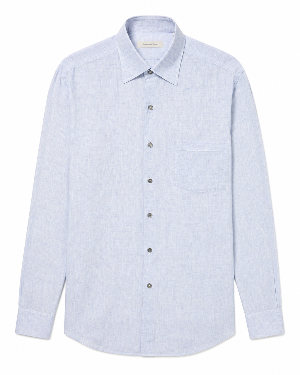 Camisa Masculina Ermenegildo Zegna Azul-Clara – Manga Longa – Peça Premium