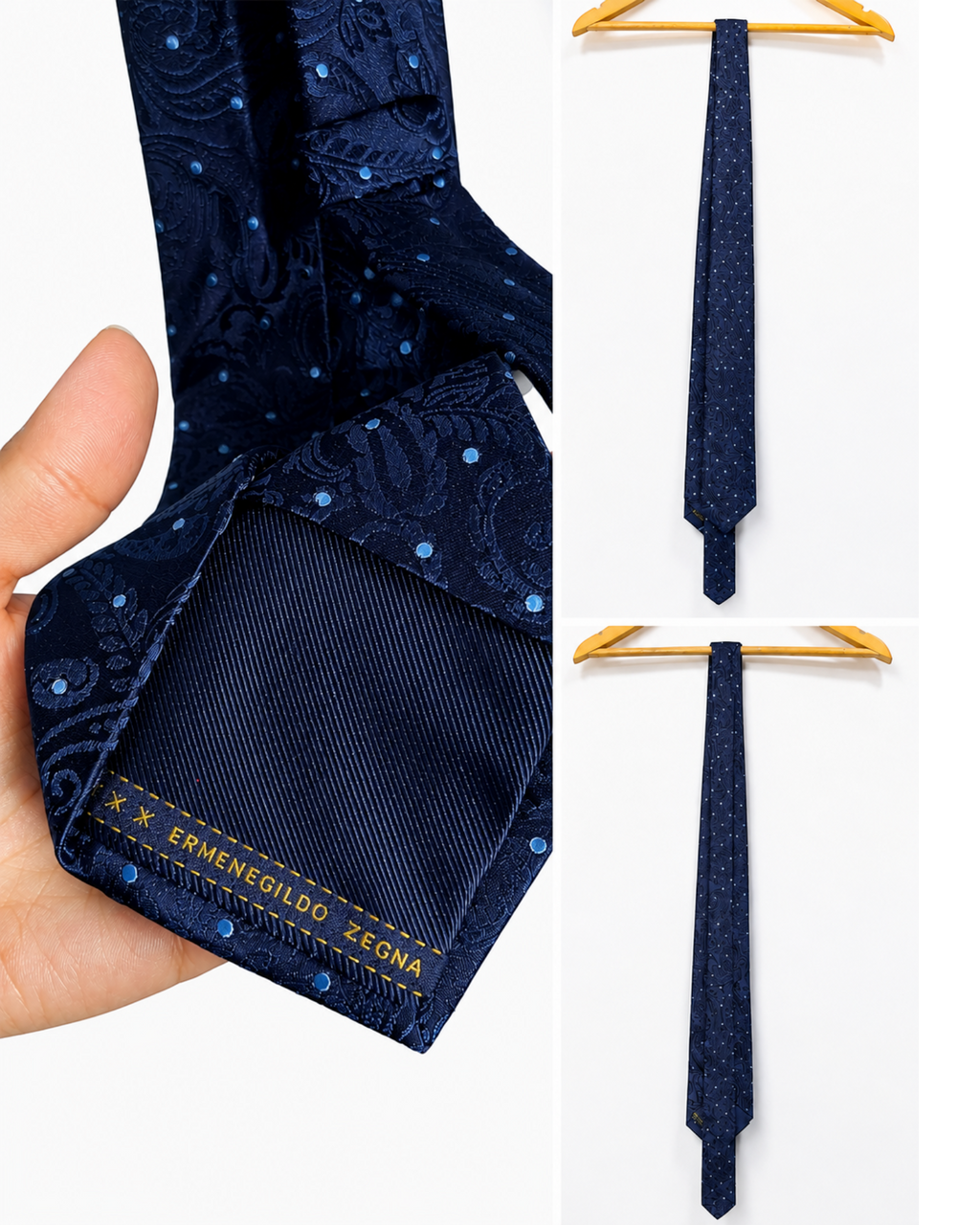 Gravata BAZAR OFICIAL EFATA Hugo Boss azul marinho com estampa geométrica em seda premium, estilo clássico e elegante.