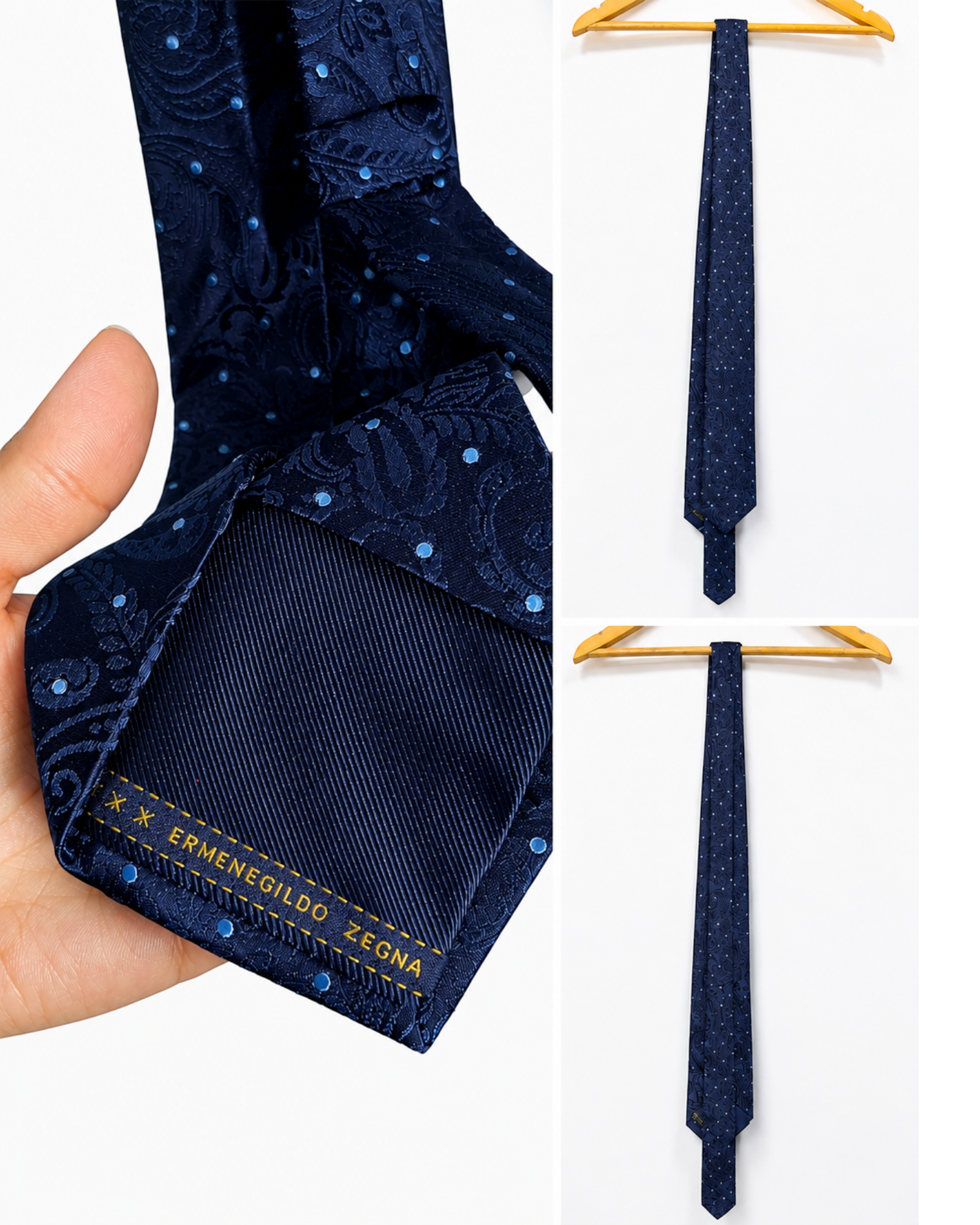 Gravata BAZAR OFICIAL EFATA Hugo Boss azul marinho com estampa geométrica em seda premium, estilo clássico e elegante.