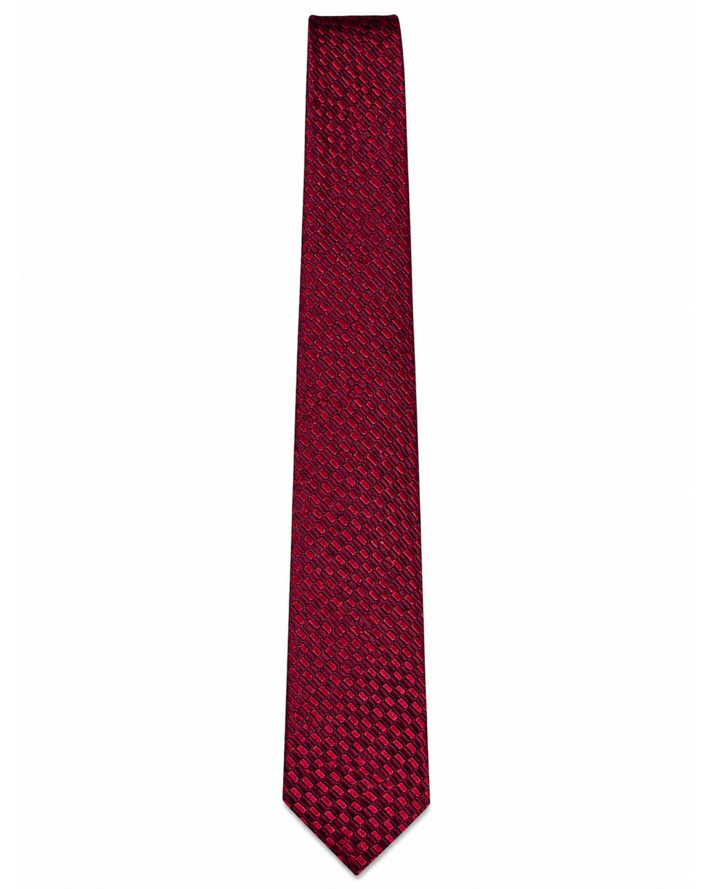 Gravata social BAZAR OFICIAL EFATA BOSS Hugo Boss na cor vermelho bordô com estampa geométrica texturizada