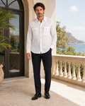 Camisa Masculina Calvin Klein 100% Linho – Branca – Manga Longa – XL/TG