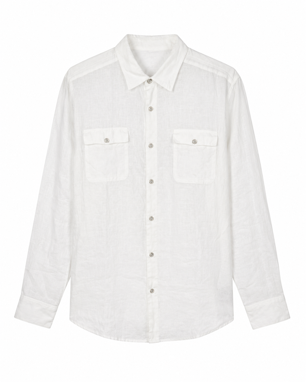 Camisa Masculina Calvin Klein 100% Linho – Branca – Manga Longa – XL/TG